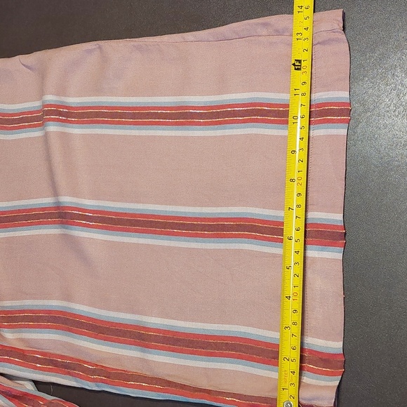 ECI pink striped wide-leg crop pants with pockets, size S - Picture 7 of 7